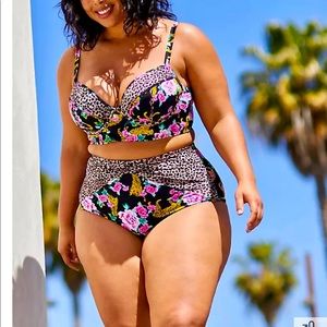 Torrid Cheetah print swim top